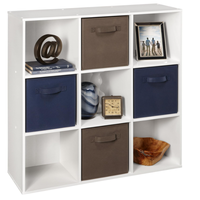 Étagère de rangement ouverte en bois stratifié réversible à 9 cubes, empilable, pour l'organisation de la maison et du bureau