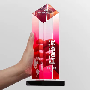 Trophée en cristal personnalisé haut de gamme MH avec impression couleur intégrale, trophée en cristal <span class=keywords><strong>diamant</strong></span> gravé sur mesure avec base noire - Product Image 6