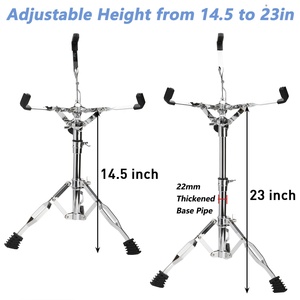 AOOLOO Penyangga <span class=keywords><strong>Drum</strong></span> Snare dari Aluminium Alloy, Tempat Penyimpanan Stik <span class=keywords><strong>Drum</strong></span>, Dapat Disesuaikan, Cocok untuk <span class=keywords><strong>Drum</strong></span> Diameter 10''-14'', Tinggi 14.5-23 Inci - Product Image 2
