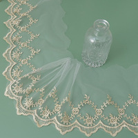 Applique de robe de mariée de luxe, broderie écologique, garniture en dentelle ivoire, tissu en tulle et maille brodée pour mariée
