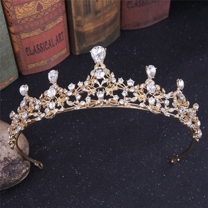RE3750 คริสตัล Headband แต่งงานเจ้าสาว Diamante เจ้าหญิง Tiara วงมงกุฎเครื่องประดับ Headwear เจ้าหญิง - Product Image 2