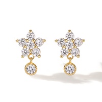 Nagosa minimalist ischen Frauen schmuck 18k go0ld Vermeil 925 Sterling Silber Zirkonia Blume Ohr stecker