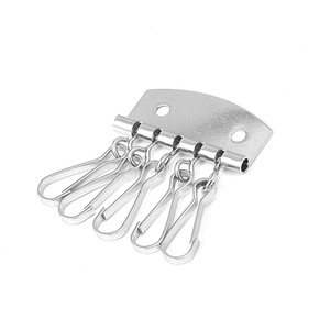 5 Tooth Metal <b>Key</b> <b>Ring</b> Set Chrome Plated <b>Car</b> Keychain Home Use Zinc Alloy - Product Image 1