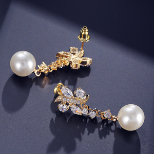 Pendientes Largos de Moda RAKOL EP529 para Mujer, Envío Gratis, Joyería, Pendientes de Perlas para Boda - Product Image 5