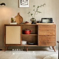 Meuble de rangement OEM : Buffet, armoire latérale, armoire à tiroirs, armoire de rangement cannelée avec porte, armoire basse, étagère de rangement de cuisine