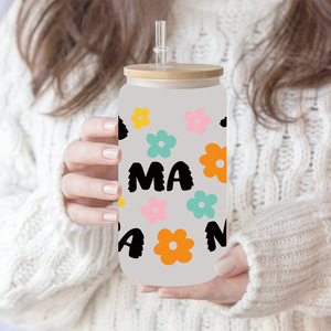 Vaso UV <span class=keywords><strong>de</strong></span> 16oz con diseño DTF <span class=keywords><strong>de</strong></span> <span class=keywords><strong>Amor</strong></span> Materno Brillante para Mujer, Adhesivo Exclusivo <span class=keywords><strong>de</strong></span> Transferencia <span class=keywords><strong>de</strong></span> Logotipo con Ternura - Product Image 4