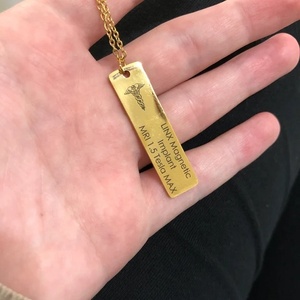 Collar con Placa de Identificación Médica Personalizada, Collar de Alerta Médica para Diabetes, Autismo, Joyería con Etiqueta Personalizable - Product Image 4