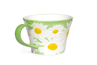 Mug en céramique Daisy peint à la main par un designer américain moderne, tasse à café pour le petit-déjeuner
