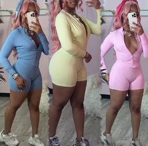 <span class=keywords><strong>Giacca</strong></span> a maniche lunghe e pantaloncini da motociclista ad asciugatura rapida Yoga sport da palestra 2 pezzi Casual due pezzi set Jogger donna - Product Image 2