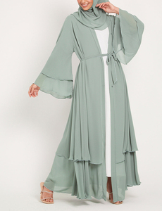 थोक दुबाई लक्जरी इस्लामिक कपड़ों 2023 डिजाइन चिफं स्तरित खुले महिला मुस्लिम पोशाक - Product Image 3