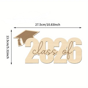 Pafu 2026 - Decorazioni in legno per la festa di laurea, cartello in legno per la classe del 2026, accessori per photo booth per la festa di laurea dei senior - Product Image 4
