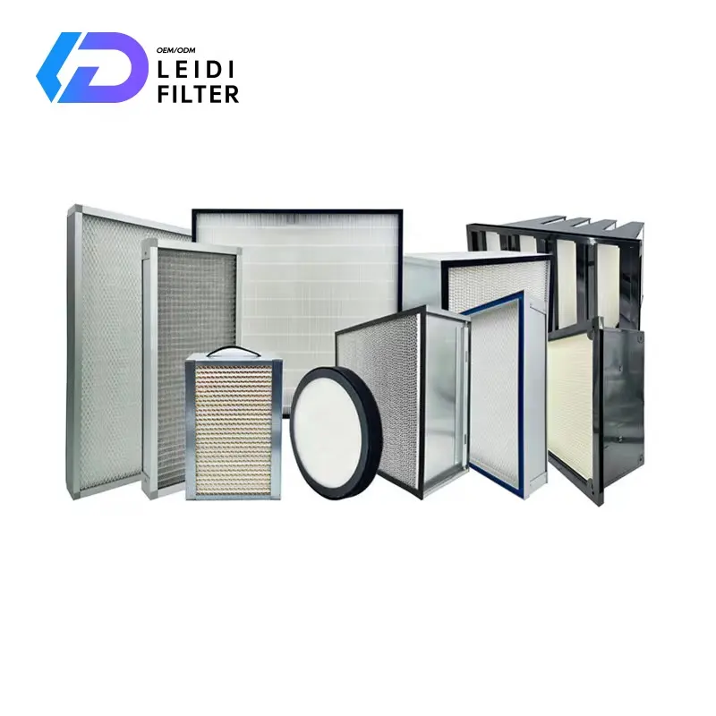 LD 2024 OEM telaio in alluminio di alta qualità H13 H14 U15 ad alta efficienza purificatore d'aria di ricambio vero filtro Hepa senza partizione