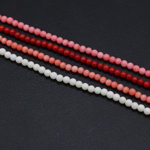 3mm-4mm Petites perles rondes en bambou naturel corail rouge rose blanc pêche <span class=keywords><strong>orange</strong></span> pour la fabrication de bijoux de bricolage Perles en pierre brin - Product Image 3