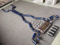 BMW M5 F90 Titanium Cat-back Performance Système d'échappement avec M-Logo Embouts en fibre de carbone Quad Exists Valvetronic Control Kit