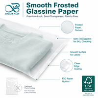 Sacs en papier compostables écologiques sans plastique pour l'emballage intérieur des chaussettes et des gants tricotés, sacs en papier sulfurisé sur mesure, OEM