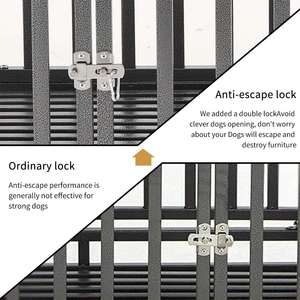 Toptan 46 inç kolay yüklemek için sağlam kapalı açık siyah <span class=keywords><strong>metal</strong></span> ağır ev köpek kulübesi sandık evcil hayvan kafesi büyük köpek - Product Image 3