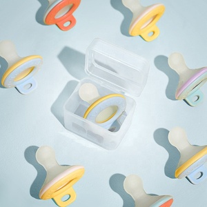 Chupetes de cabeza plana para niños pequeños, chupete barato personalizado de lujo, chupete ligero de silicona transparente para bebés - Product Image 3