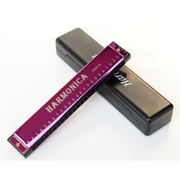 Factory Direct Professional 24 Hole C Key Single Tone Harmonica Multiple Colors
