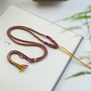 Ожерелье ручной работы из хлопкового шнура с подвесками из бриллиантов, пчелиного воска и нефрита для создания индивидуального стиля - Product Image 6