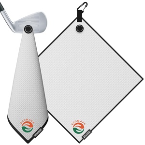 Eco2 Nhà Máy Trực Tiếp Thăng Hoa Trống In Ấn Từ Golf Khăn Sợi Nhỏ Waffle Cường Độ Cao Nam Châm Golf Khăn Set - Product Image 2