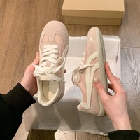 Chaussures de sport décontractées roses pour femmes, à lacets, couleur unie, en maille respirante, style rétro, talon bas, nouvelle collection Printemps/Été 2026