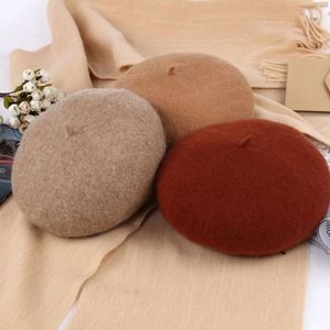 RTS 73 Colors Custom Villus Top Quality French Winter Hats Women Wool Beret Hats for Women - Product Image 4