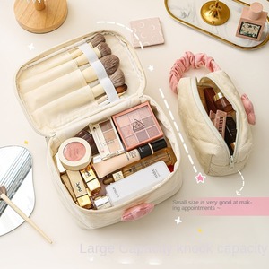 Nouvelle Trousse de Toilette de Voyage en Velours Côtelé Mignonne, Organisateur de Soins de la Peau Brodé, Grande Capacité Matelassée 2024, Personnalisable pour Filles - Product Image 4