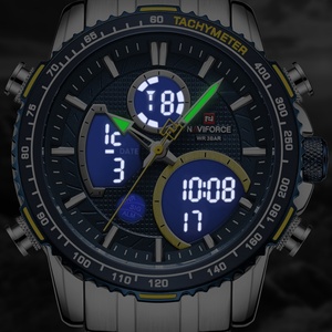 NAVIFORCE Fashion Men Watch Sport Watch for Men Chronograph Quartz Wristwatch Waterproof Steel Band <b>Clock</b> - Product Image 4