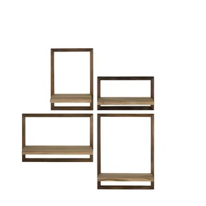 Wooden <b>Wall</b> <b>Mounted</b> Floating <b>Shelf</b> 3 Tier Rectangle Durable Storage Rack For Living Room - Product Image 3