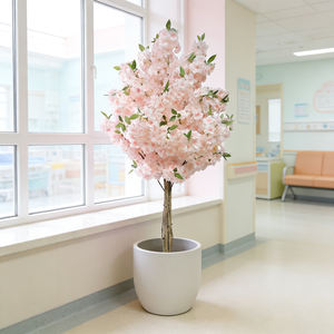 Arbre artificiel en plastique de 1,80 m à fleurs de <span class=keywords><strong>cerisier</strong></span> (blanc rose) Sakura <span class=keywords><strong>japonais</strong></span>, toucher naturel, réaliste, imperméable, pour mariage, intérieur - Product Image 3