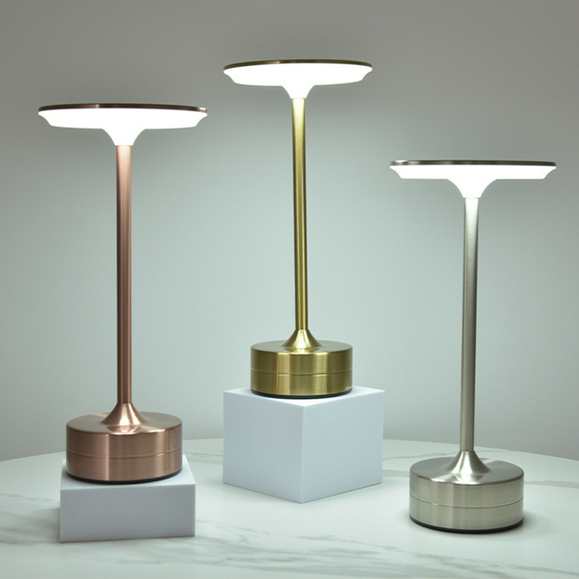 Cordless Table Lamps Rechargeable 1200mAh Portable LED Table Light 3Color Stepless Dimming Battery Powered Table Lamp for Patio
