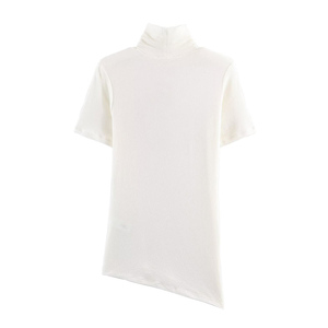 ZATRHMBM Nouvelle Collection Printemps 2026 – Haut <span class=keywords><strong>T</strong></span>-<span class=keywords><strong>shirt</strong></span> Asymétrique Tendance pour <span class=keywords><strong>Femme</strong></span>, Haut Décontracté Rétro à <span class=keywords><strong>Col</strong></span> <span class=keywords><strong>Montant</strong></span> et Manches Courtes pour <span class=keywords><strong>Femme</strong></span> - Product Image 3