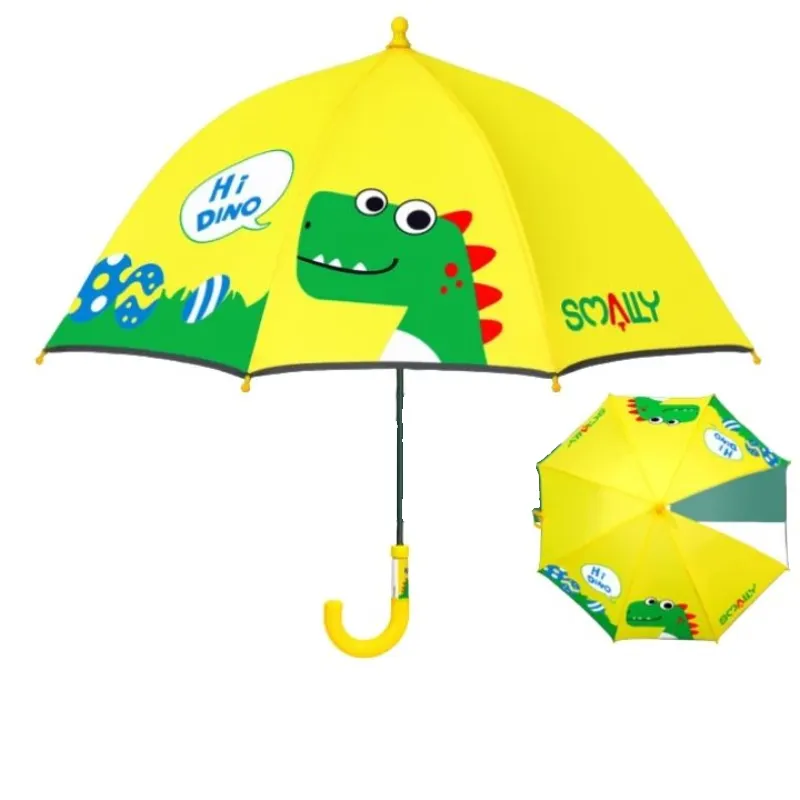 Guarda-chuva reto para meninos e meninas, animal fofo e adorável com logotipo de desenho animado, personalizado barato por atacado