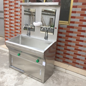 Muebles Médicos Ginee, Lavabo Quirúrgico Doble de Acero Inoxidable 304 con Espejo para Clínica - Product Image 6