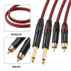 Câble Audio double RCA vers double 6.5mm, pour amplificateur, mélangeur, pédale d'effet de guitare, haut-parleur, carte son - Product Image 2