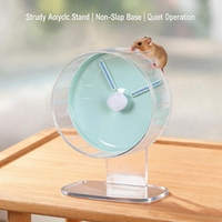 Grande Roue de Course Silencieuse en Acrylique Étanche pour Hamsters avec Support Silencieux