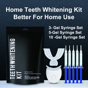 Cheap Wholesale Teeth Whitening Kit Home/salon Use 10 Pcs Teeth Bleaching Gel Refills Kit With Trays Light