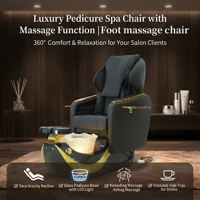 Fauteuil de pédicure professionnel avec système de massage mécanique des mains, style luxueux matelassé diamant, couleur de cuir personnalisée, station spa