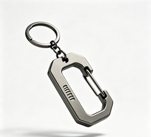 Llavero de Aleación de Titanio con Mosquetón, Ultraligero, de Liberación Rápida, Multifuncional, para Camping, Senderismo y Viajes - Product Image 2