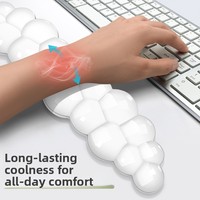 Support de clavier mécanique, Coussin de protection transparent en silicone pour clavier, Repose-poignet Cloud Cool pour clavier, Coussin de clavier, Tapis de souris de bureau