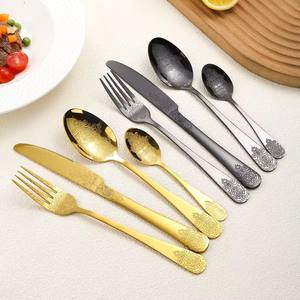 Couverts De Mariage Or Argenterie Ensemble Cubiertos <span class=keywords><strong>Golden</strong></span> Couverts Couverts Kits pour Événements - Product Image 6