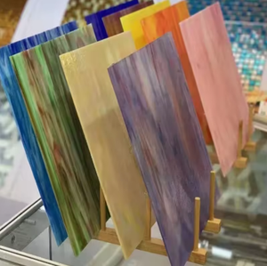 Feuille de verre Tiffany <span class=keywords><strong>opale</strong></span> de 3 mm, motif texturé, verre coloré mélangé pour la décoration et l'artisanat - Product Image 3
