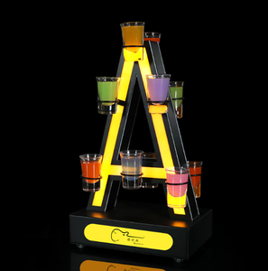 Verres à shot rechargeables personnalisables avec logo gratuit, 12 tasses, plateau de <span class=keywords><strong>service</strong></span> métallique, LED décorative, jetable, pour boîte de nuit, bar, porte-vin - Product Image 3