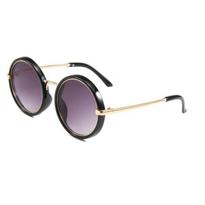 Lunettes de soleil pour enfants à monture ronde minimaliste, verres PC UV400, protection solaire unisexe pour les sorties et la conduite - Product Image 2