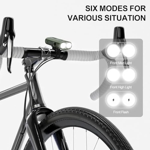 Lampe de vélo rechargeable USB avec affichage LED, 6 modes, phare de vélo pour le cyclisme - Product Image 5