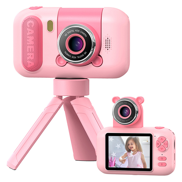 F79 Portable Kids Digital Camera with Tripod 2.4 Inch IPS Screen HD Selfie Camera for Children