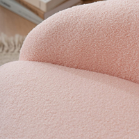 Fauteuil d'appoint en fausse fourrure rose capitonné avec repose-pieds, pieds en métal doré, ensemble de loisirs pour appartement et chambre, certifié BSCI