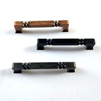 Poignées et boutons de meubles de cuisine antiques de luxe personnalisés de 128 mm, 160 mm, 320 mm, en zinc, rétro, gris fer, quincaillerie de meubles