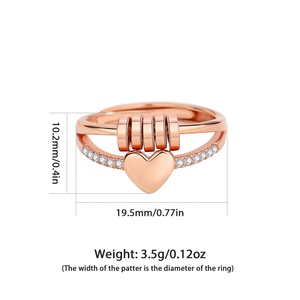 Meilleur cadeau de Noël Bijoux fins Bague <span class=keywords><strong>anti</strong></span>-anxiété Fidget en argent sterling 925 plaqué or rose pour femmes - Product Image 2