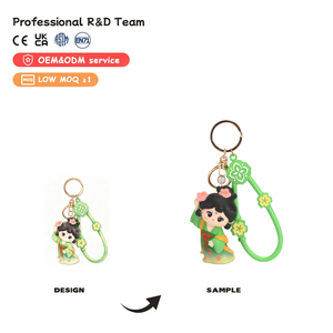 Porte-clés style Tang Tang Xiaoyou, figurine de poupée chinoise en vinyle souple, joli porte-clés, breloque de sac, pendentif Quatre Saisons, cadeaux pour filles - Product Image 2
